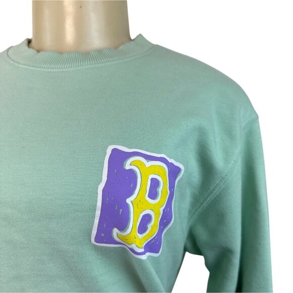 MLB Women's Mint Green Boston Red Sox Crewneck Long Sleeve Sweatshirt Sz S - Picture 4 of 9